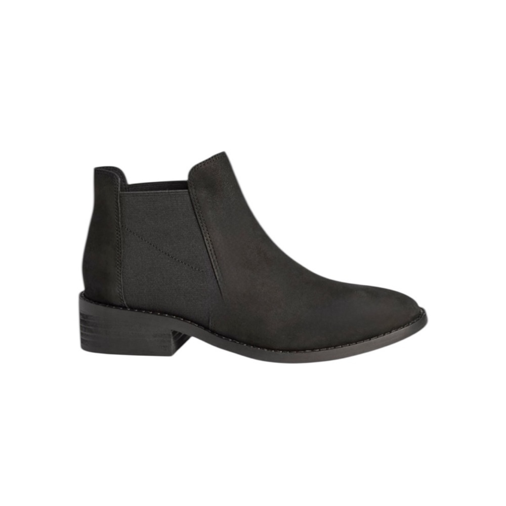 Eileen Fisher Roy Tumbled Nubuck Leather Bootie Black Size 7.5 NWT